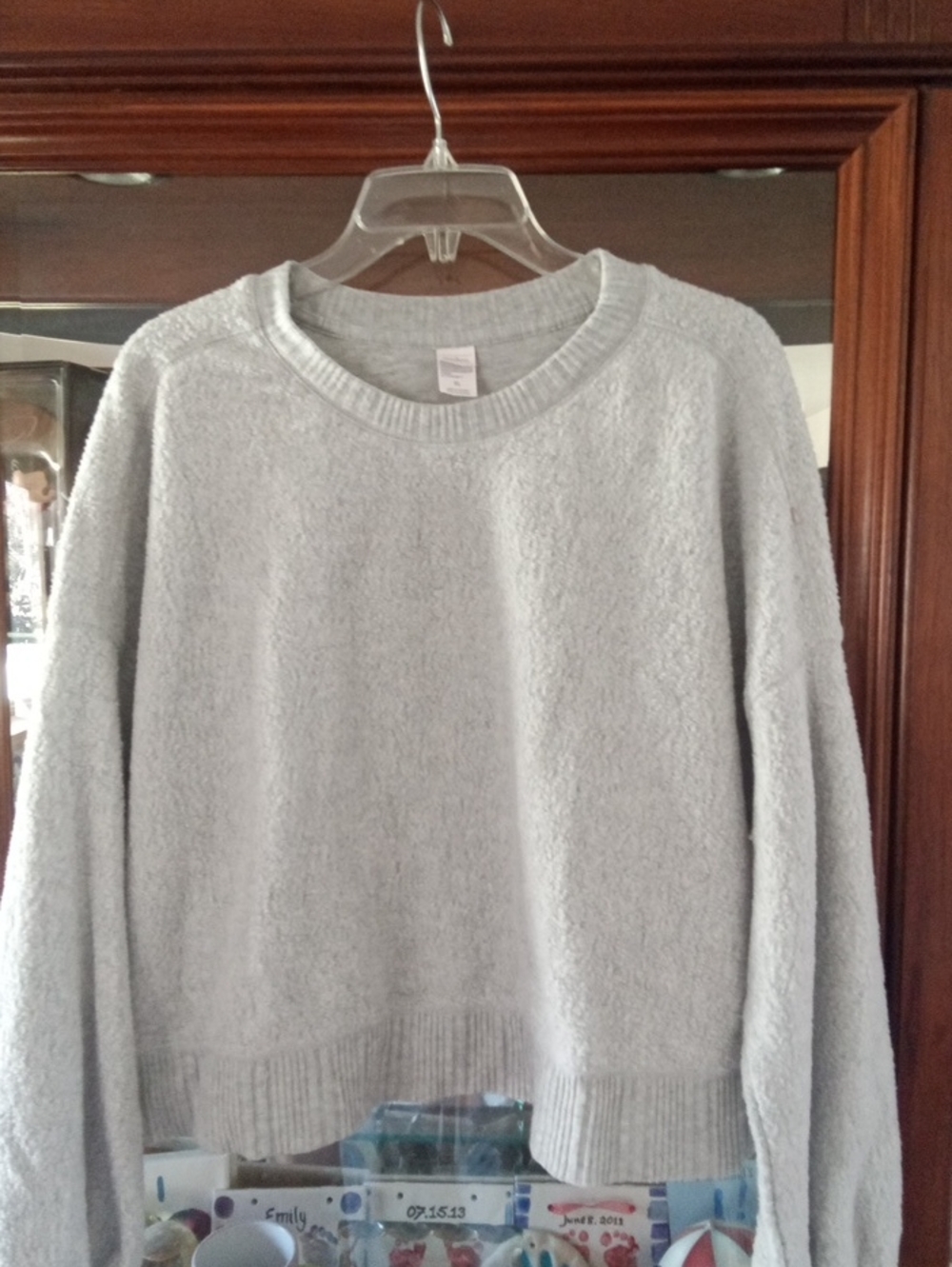 Auden Plush Crewneck Sweater in Light Gray